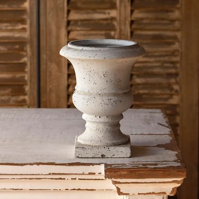 Distressed Concrete Urn Vase 10 Inch