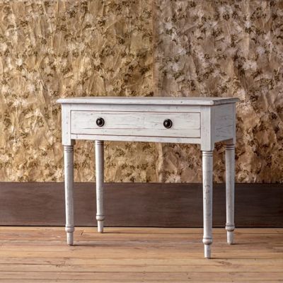 Distressed Finish Wood Accent Table