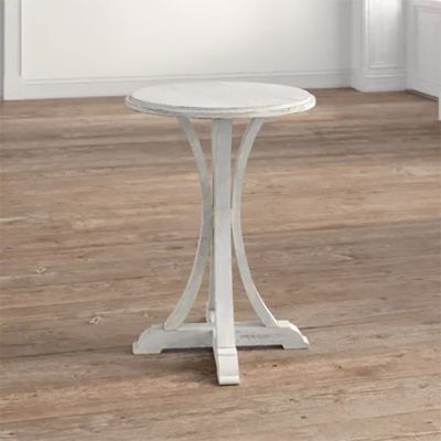 Distressed Round Farmhouse Side Table