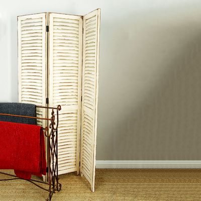 Distressed Shutter Panel Screen Divider