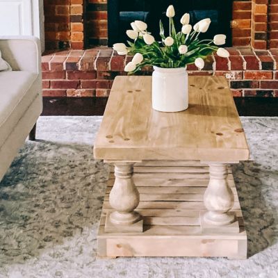 Distressed Spindle Coffee Table
