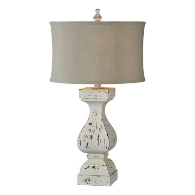 Distressed Whitewash Table Lamp