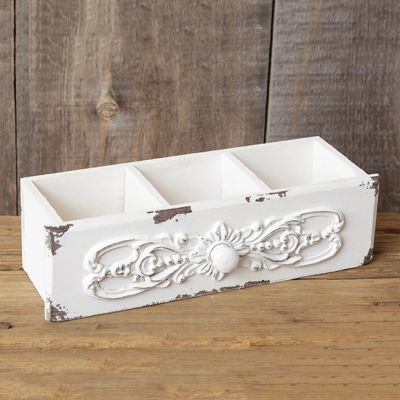 Distressed Wood Drawer Divided Planter