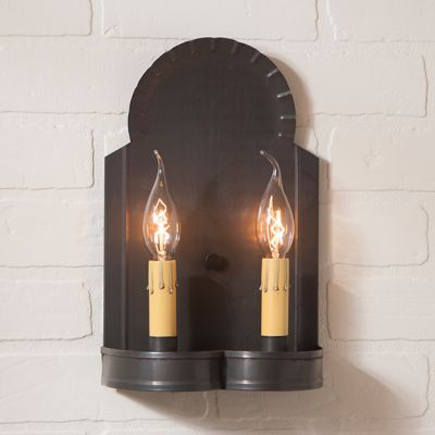 Double Candle Metal Wall Sconce