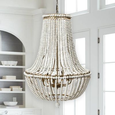 Dramatic Draping Wood Bead Chandelier