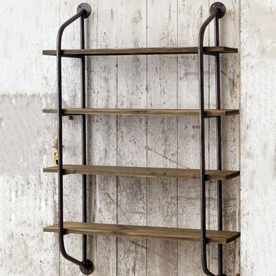 Pipe Style 4 Shelf Wall Unit