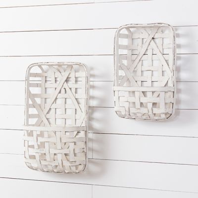 Tobacco Basket Farmhouse Wall Planter Set of 2