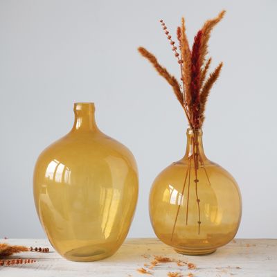 Earthy Elegance Glass Vase