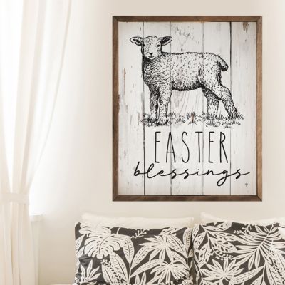 Easter Blessings Lamb Framed Sign