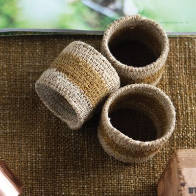 Woven Seagrass Napkin Rings Set of 4