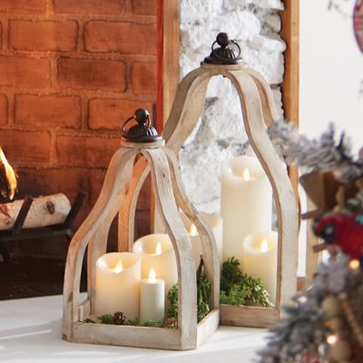 Elegant Cottage Candle Lantern Set of 2