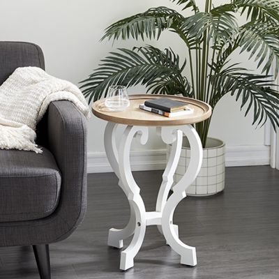 Elegant Round Tray Top Accent Table