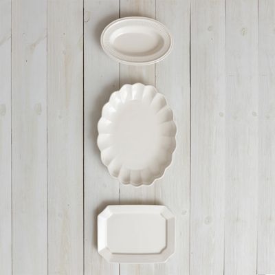 Elegant Stoneware Platter Set of 3