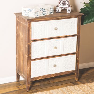 Embossed Drawer Farmhouse Cabinet