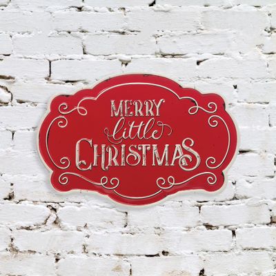 Embossed Merry Little Christmas Wall Sign