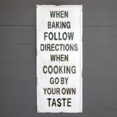 Embossed Metal Cooking Sign