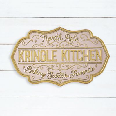 Embossed Metal North Pole Kitchen Wall Sign
