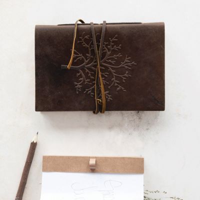 Embossed Tree Leather Bound Journal