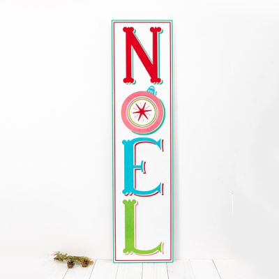 Embossed Vertical Noel Sign