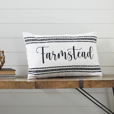 Embroidered Farmstead Accent Pillow