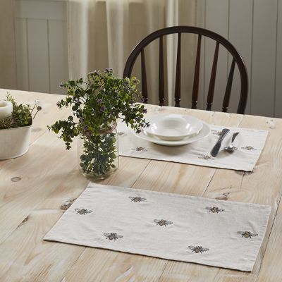 Embroidered Honey Bee Placemat Set of 6