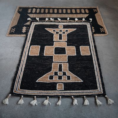 Embroidered Soumak Accent Rug