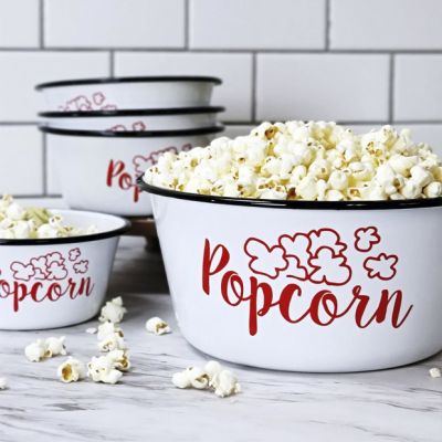 Enamelware Popcorn Bowl Set of 5