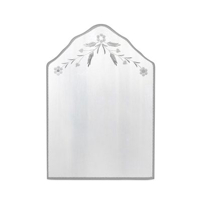 Etched Florals Scalloped Wall Mirror