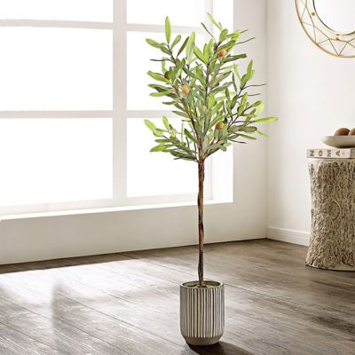 Simple Potted Faux Olive Tree