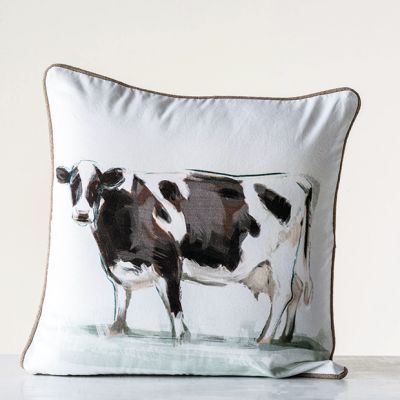 Country Cow Throw Pillow