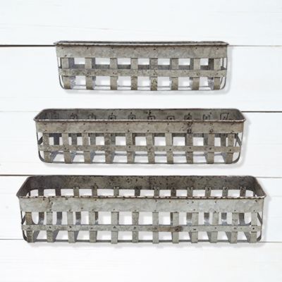 Open-Weave Iron Baskets Set of 3