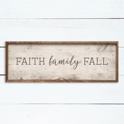 Faith Family Fall Whitewash Wall Sign