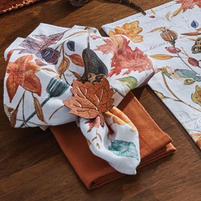 Fall Charms Leaf Napkin Rings Set of 4