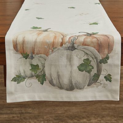 Fall Charms Water Color Pumpkin Table Runner