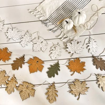 Fall Leaves Wood Banner