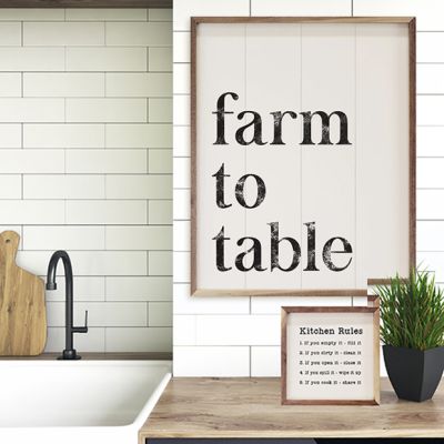 Farm To Table White Wall Art