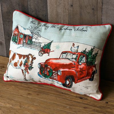 Farmhouse Christmas Throw Pillow