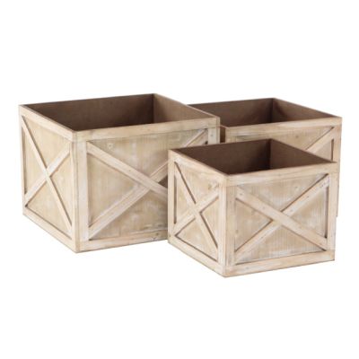 Farmhouse Crate Planter Box Set of 3