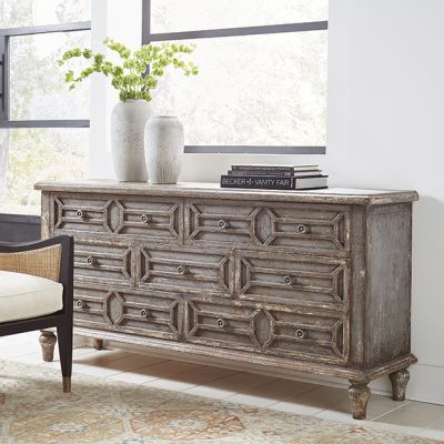 Farmhouse Manor 7 Drawer Server Table