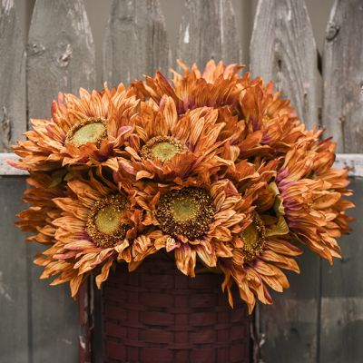 Faux Autumn Beauty Sunflower Stem
