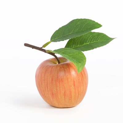 Faux Red Apple With Leaf