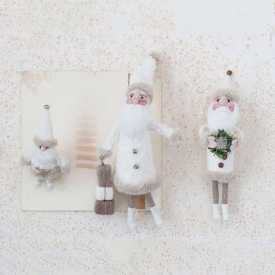 Felt Santa Figure With Jingle Bell Buttons and Wreath