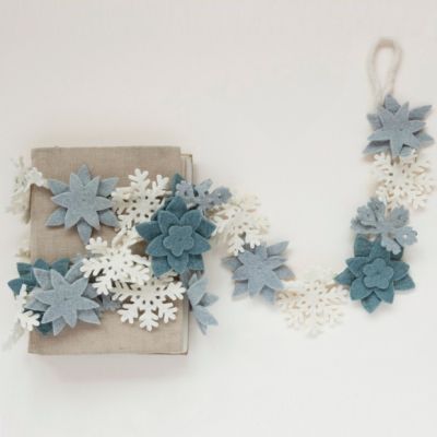 Felt Snowflake and Flower Garland