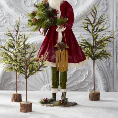 Festive Berry Pine Tree Set of 3