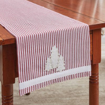Festive Farmhouse Stripes Christmas Table Runner 13x54