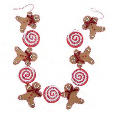 Festive Holiday Gingerbread Candy Garland