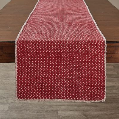Dotted Table Runner With Frayed Edge