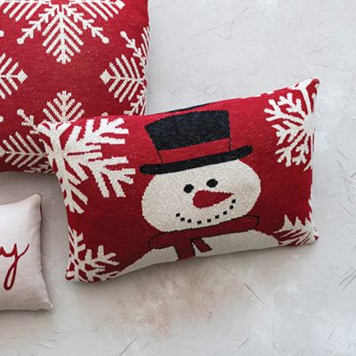 Festive Snowman Winter Accent Pillow