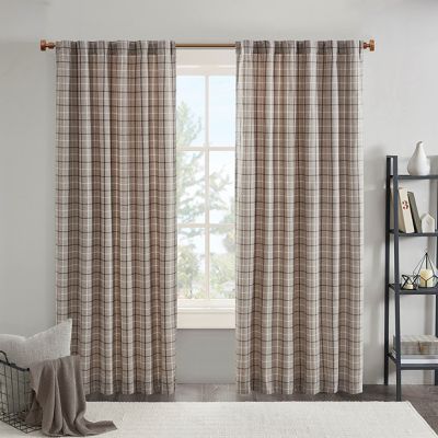 Fleece Lined Plaid Curtain Panel