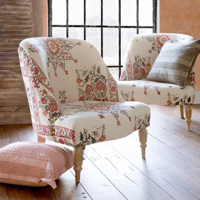 Floral Graphic Upholstered Chair